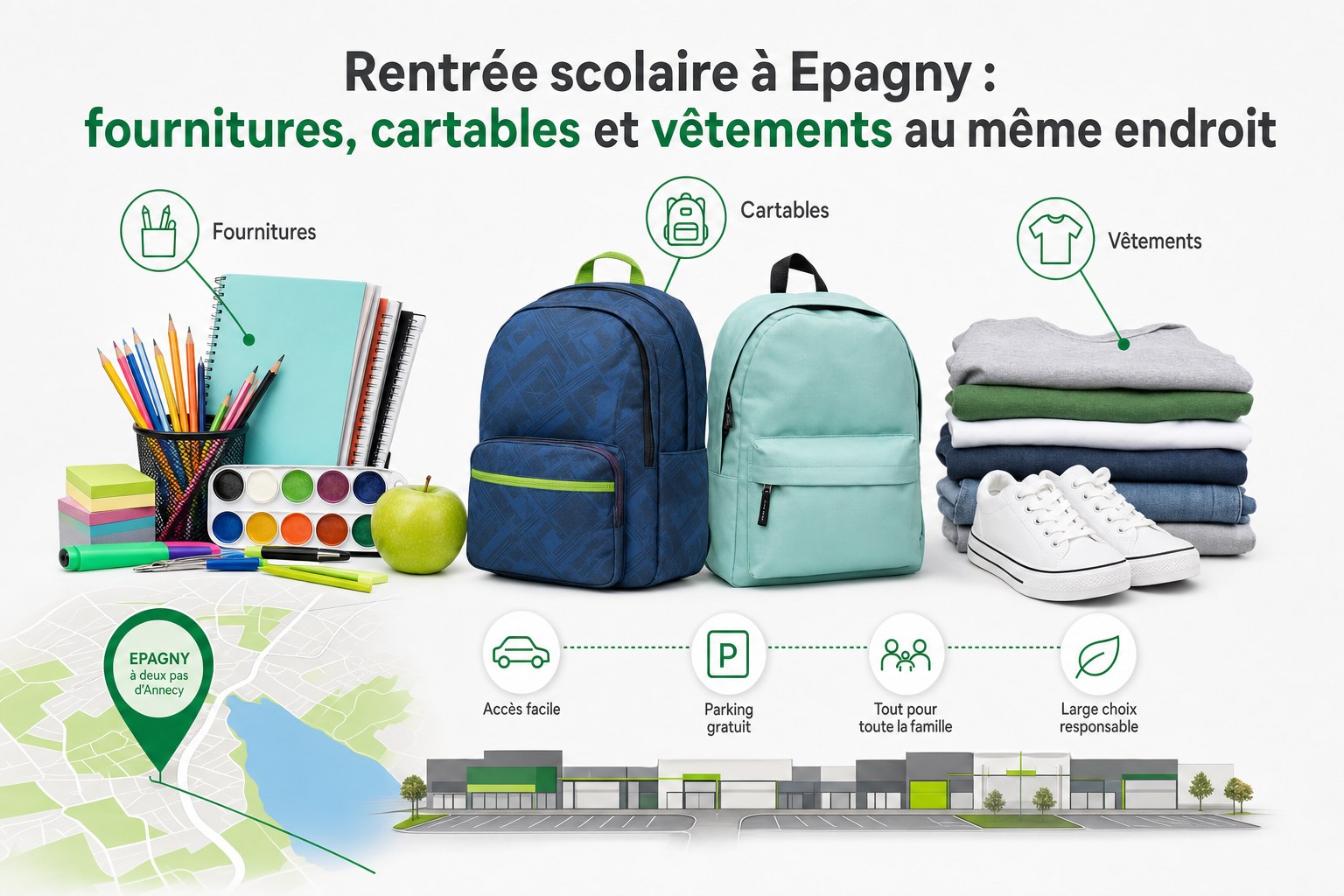 Rentrée scolaire à Epagny : fournitures, cartables et vêtements au même endroit